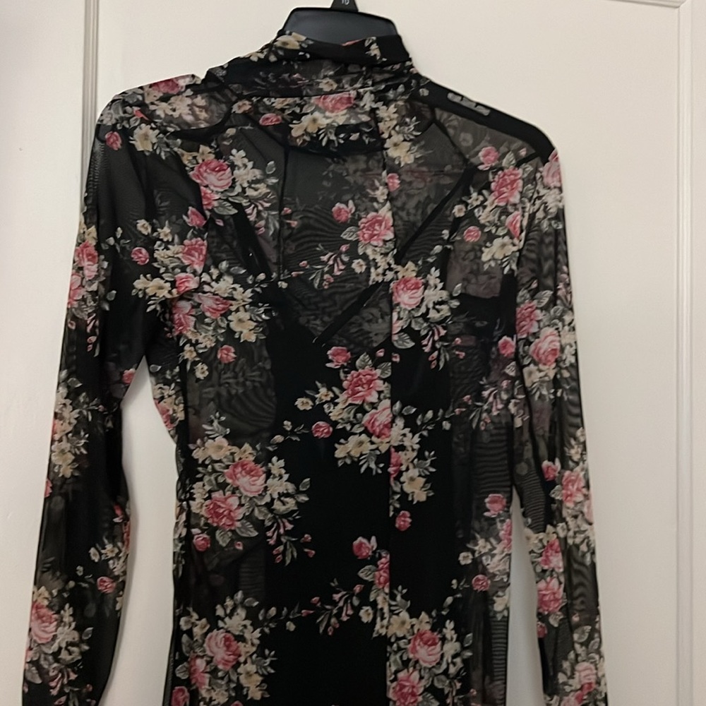 NWT INC floral see through dress petite size: PS - Picture 10 of 11